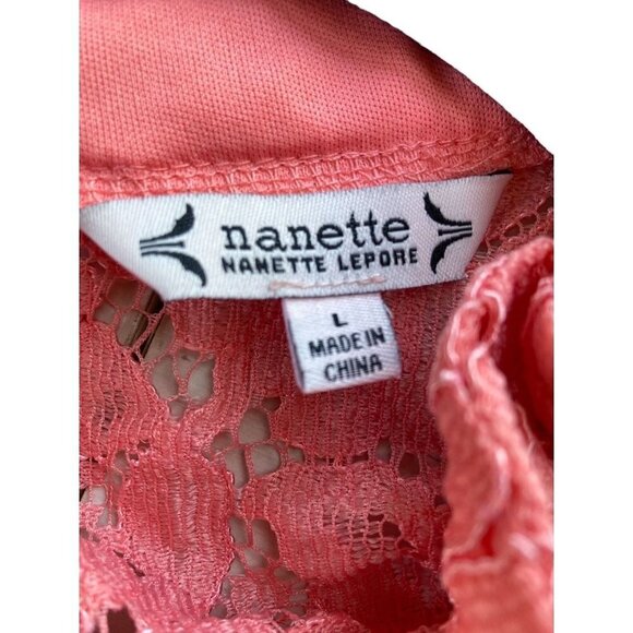 NWT Nanette Lepore Women's Light Flamingo Lace Sleeveless Blouse Size Large - Picture 6 of 7